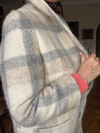 Chaquetón cuadros Sezane Beige/Gris