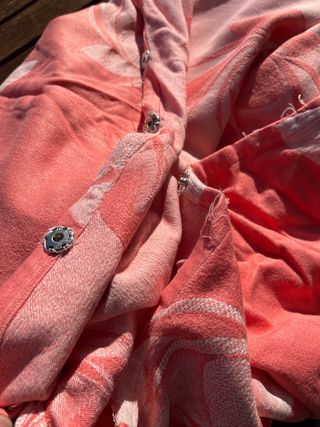 Funda de colchón antigua con estampado floral