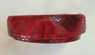 Cintura in pelle rossa pitone
