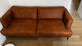 Sofá de piel marrón 3 plazas