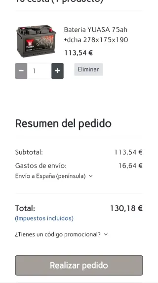 Batería Yuasa YBX3096 75Ah 650A