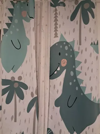Conjunto Funda nórdica, cortinas y visilllos dinos
