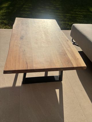 Mesa de centro madera maciza acacia