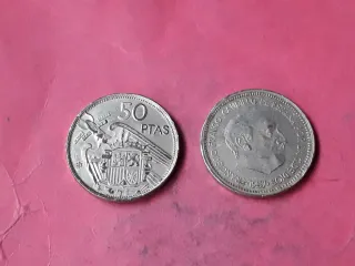 50 PESETAS FRANCO FALSA EPOCA. 2 MONEDAS.