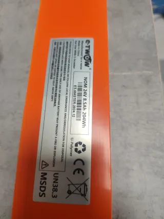 Batería e-TWOW 24V 8.5Ah 204Wh