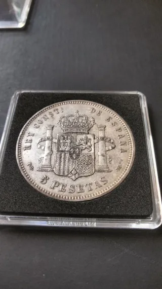 Moneda 5 Pesetas 1891 Plata