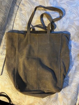 Bolso de piel beige