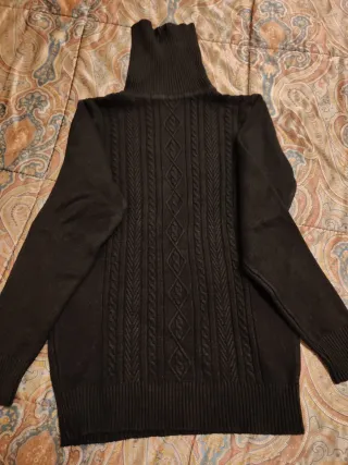 Maglione donna collo alto nero