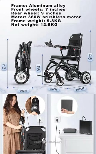 Silla de ruedas eléctrica ligera