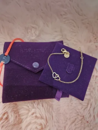 Pulsera plata 925 oro rosa 18K y corazón