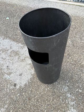 Papelera Cilíndrica Diseño Negro