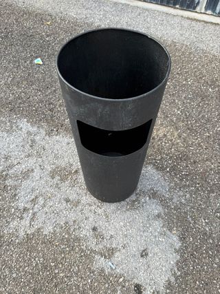 Papelera Cilíndrica Diseño Negro