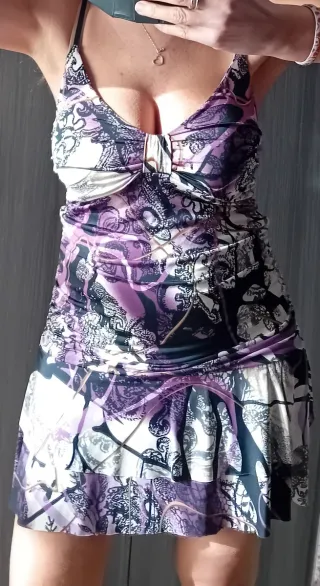 Abito donna fantasia viola