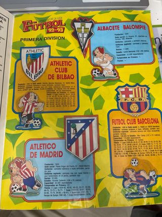 Álbum Fútbol Estrellas Liga 92-93