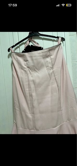 Falda flamenca rosa palo lunares negros