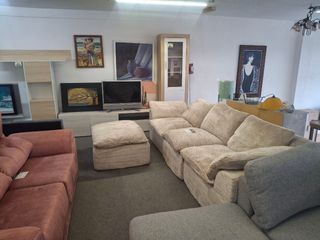 Sofá chaise longue beige