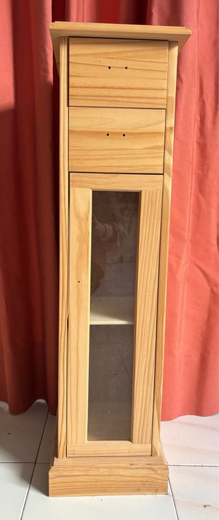 Mueble auxiliar madera con cristal