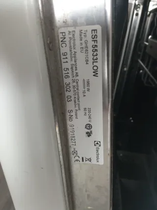 Placa frontal lavavajillas Electrolux Timemanager