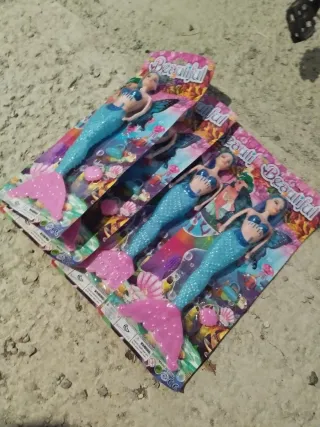 Lote juguetes 4 Muñecas Sirenita