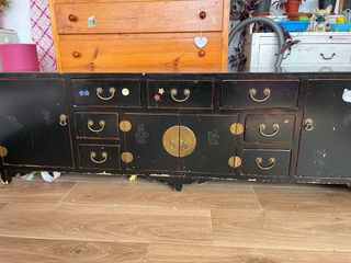Mueble Chino Madera Original Negro