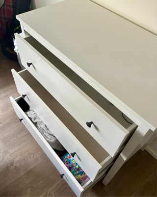 Cómoda 3 cajones madera blanca