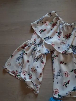 Conjunto Blusa y Falda Azul Mango