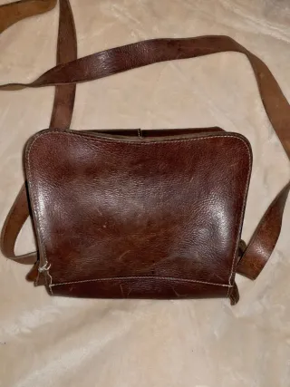 Bolso de cuero vacuno 100 %marrón, vintage