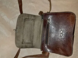 Bolso de cuero vacuno 100 %marrón, vintage