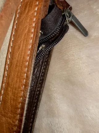 Bolso de cuero vacuno 100 %marrón, vintage