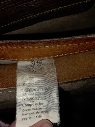 Bolso de cuero vacuno 100 %marrón, vintage