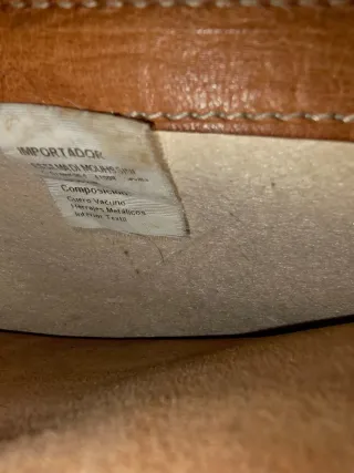 Bolso de cuero vacuno 100 %marrón, vintage