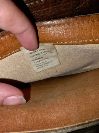 Bolso de cuero vacuno 100 %marrón, vintage