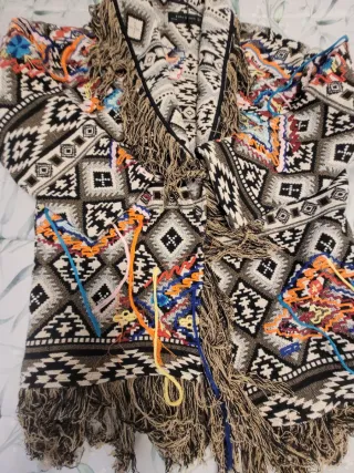 Abrigo jacquard bordado multicolor