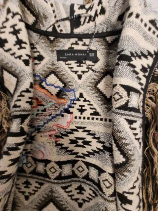 Abrigo jacquard bordado multicolor