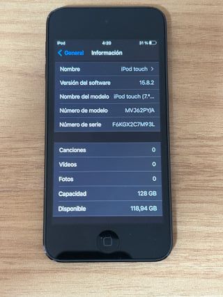 iPod Touch 7ª Gen 128GB Negro