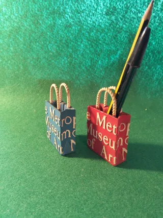 2 Mini Bolsas Met Resina Porta Lápices Decor