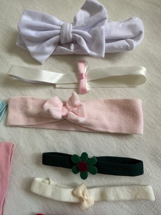 Lote 11 turbantes y diademas bebé niña