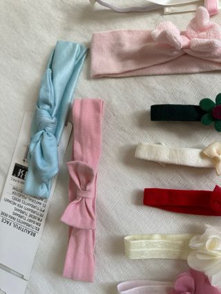 Lote 11 turbantes y diademas bebé niña