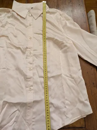 Camicia Shein beige satinata