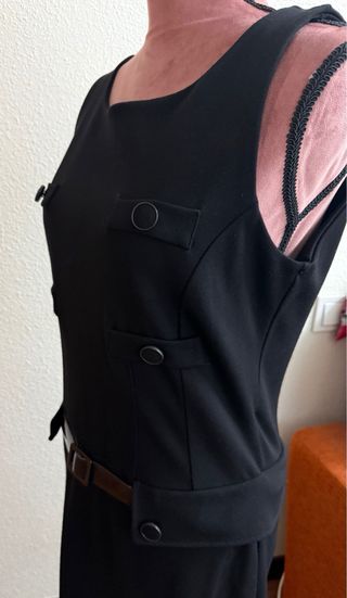 Vestido Negro Cortefiel Talla M