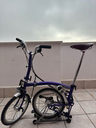 Bicicleta Brompton Plegable Morada