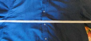 Camisa Italiana Manga Larga Azul Talla XXL