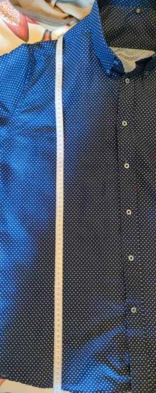 Camisa Italiana Manga Larga Azul Talla XXL