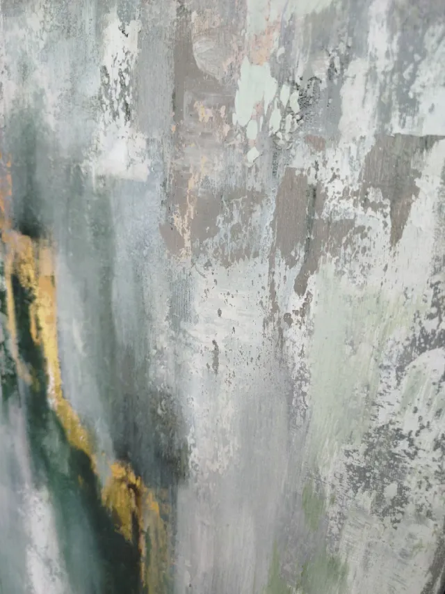 Cuadro abstracto moderno con dorado obra original