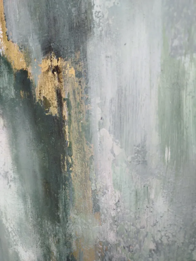 Cuadro abstracto moderno con dorado obra original