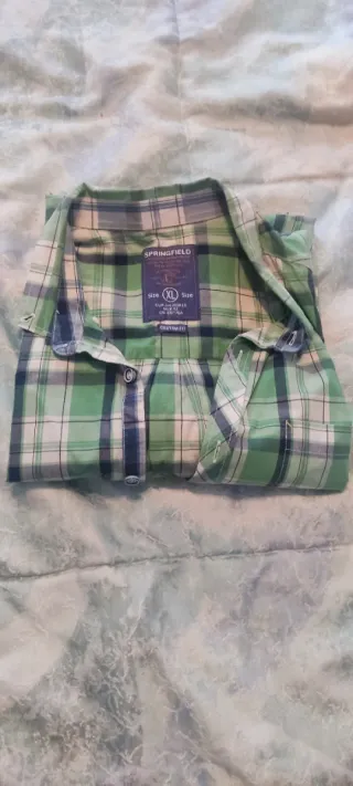 Camisa de cuadros verde y azul Talla XL