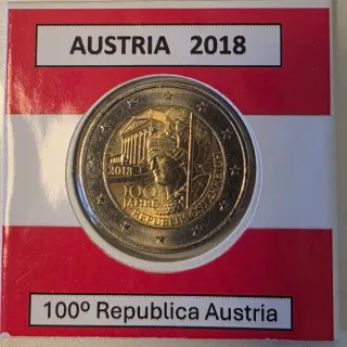 Austria 2018 Moneda 100 Años República