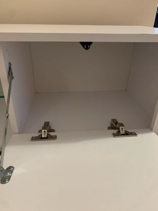 Mueble TV Blanco 2 Cajones y Estante Cristal