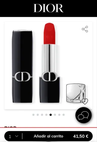 Labial Dior Rouge 999 Velvet