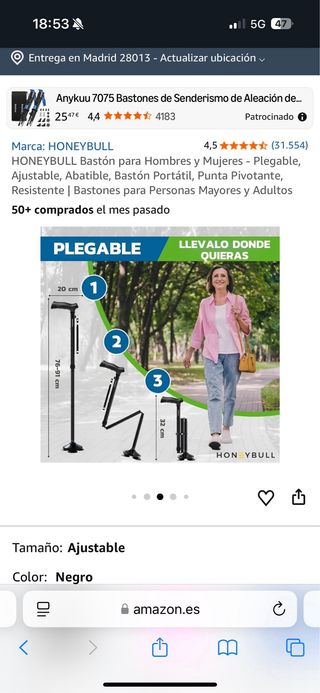 Baston para andar personas mayores
